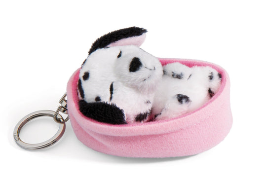 Chien 8 cm dalmatien, rose clair